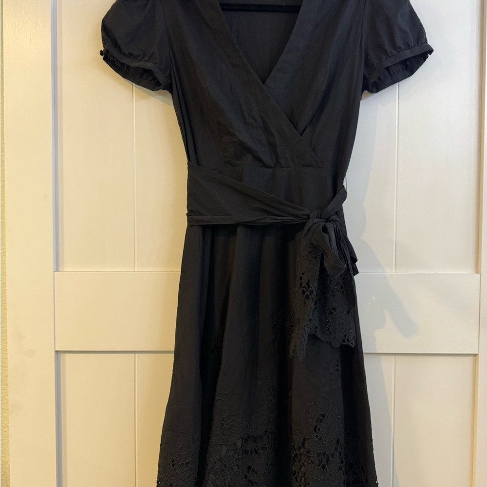 BCBGMaxAzria Black Midi Wrap Dress